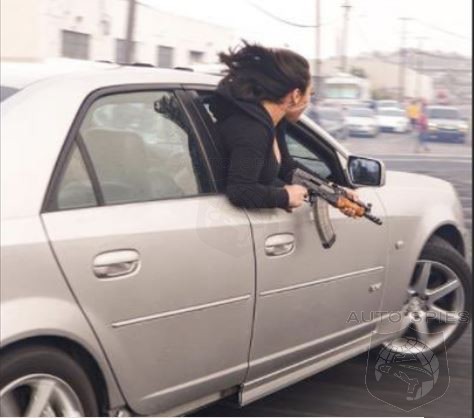 San Francisco Woman Photographed Brandishing An AK47 At Speed Event